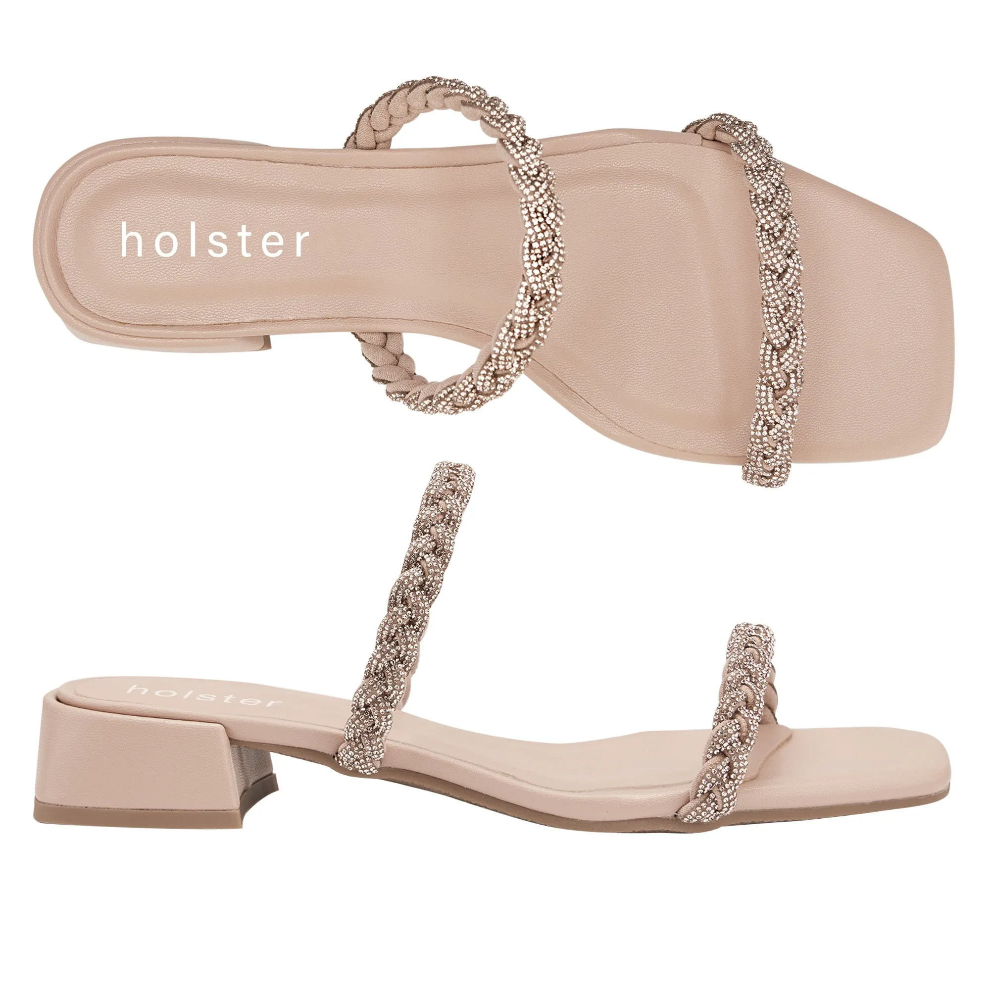 Tiana Heel Bundle - Tan/Silver