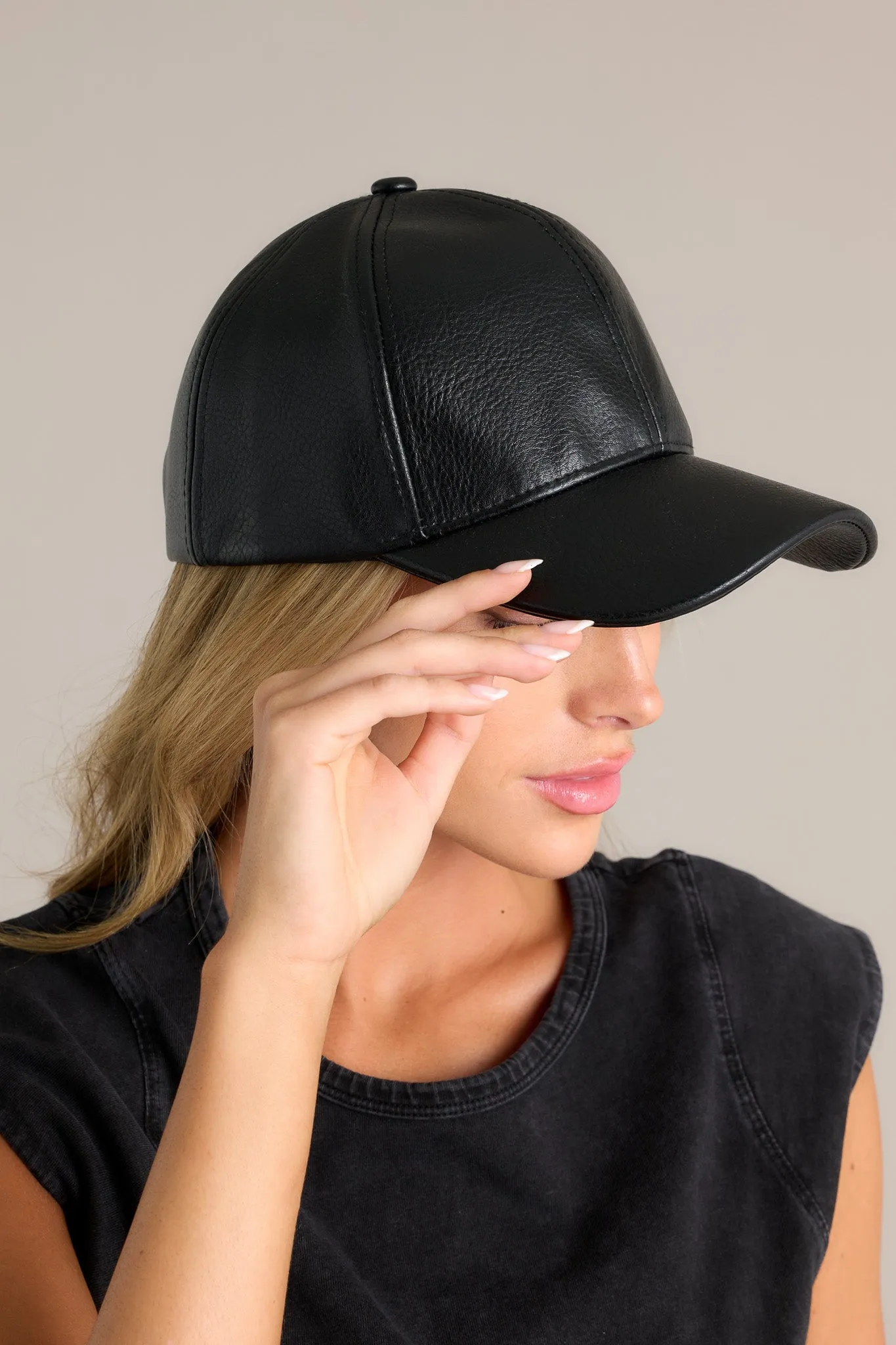 To Die For Black Faux Leather Hat