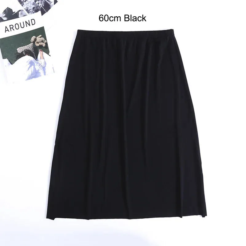 Underskirt Half Slips Dress for Women Summer Thin Ice Silk High Waist Elastic Anti-Penetrating Underskirt Lining 110KG