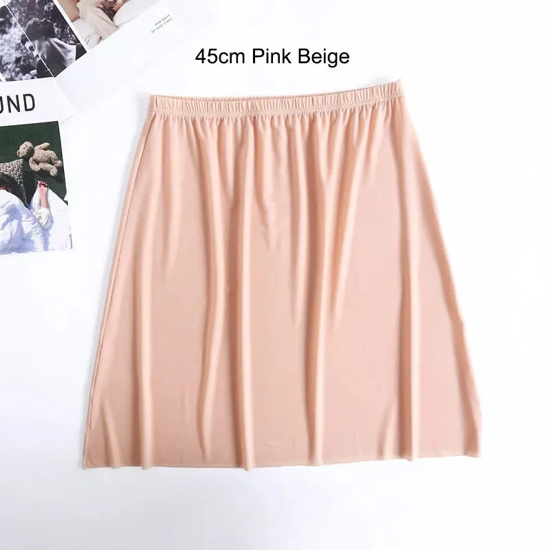 Underskirt Half Slips Dress for Women Summer Thin Ice Silk High Waist Elastic Anti-Penetrating Underskirt Lining 110KG