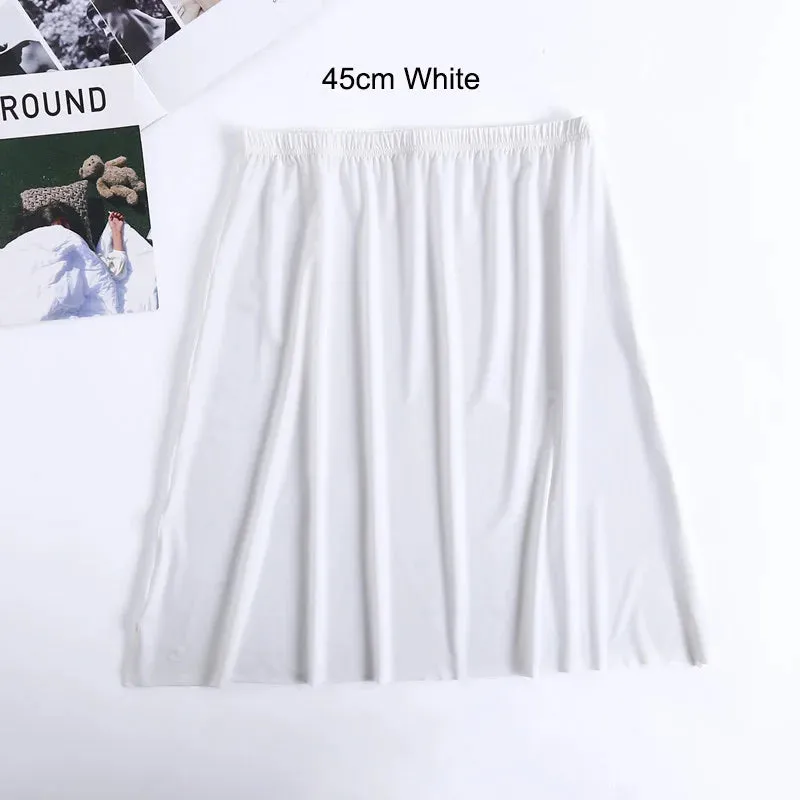 Underskirt Half Slips Dress for Women Summer Thin Ice Silk High Waist Elastic Anti-Penetrating Underskirt Lining 110KG