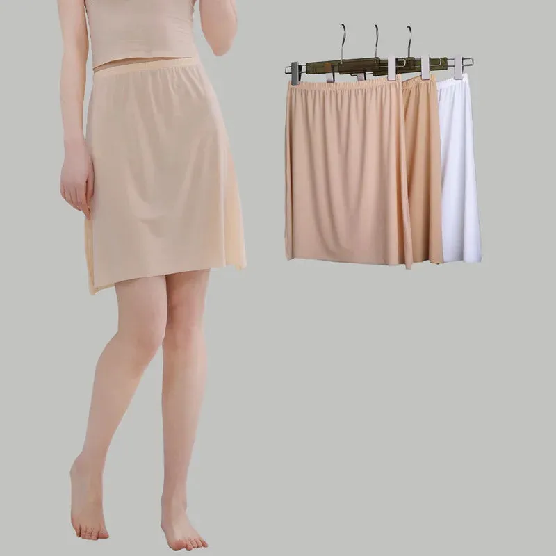 Underskirt Half Slips Dress for Women Summer Thin Ice Silk High Waist Elastic Anti-Penetrating Underskirt Lining 110KG