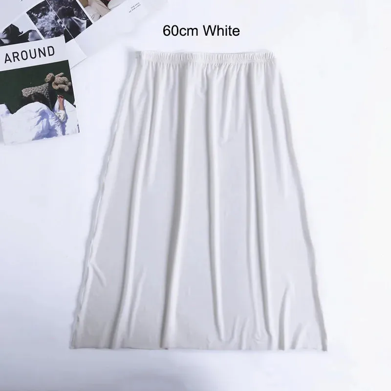 Underskirt Half Slips Dress for Women Summer Thin Ice Silk High Waist Elastic Anti-Penetrating Underskirt Lining 110KG