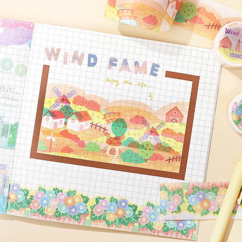 Valley of Blue Wind Chimes Landscape Washi Tape