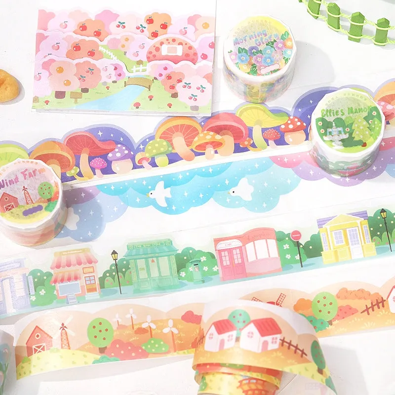 Valley of Blue Wind Chimes Landscape Washi Tape