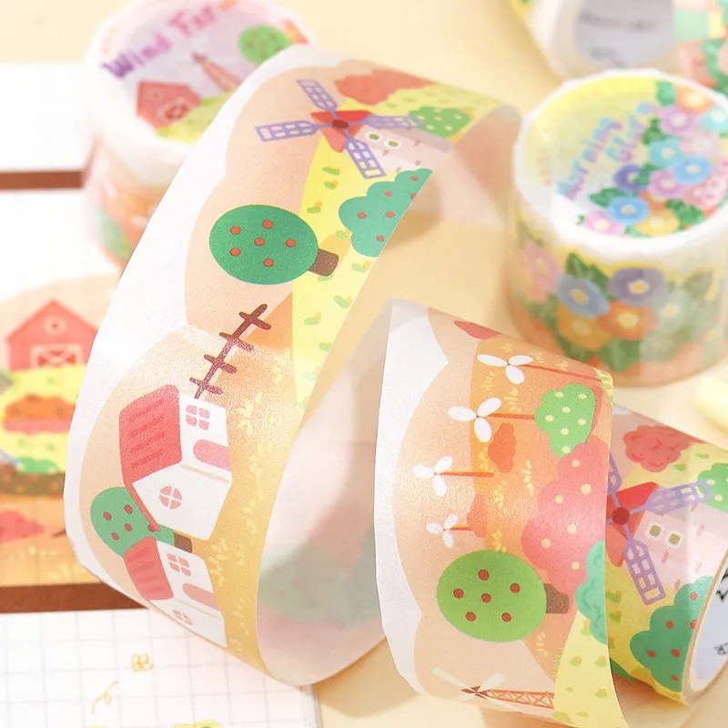 Valley of Blue Wind Chimes Landscape Washi Tape