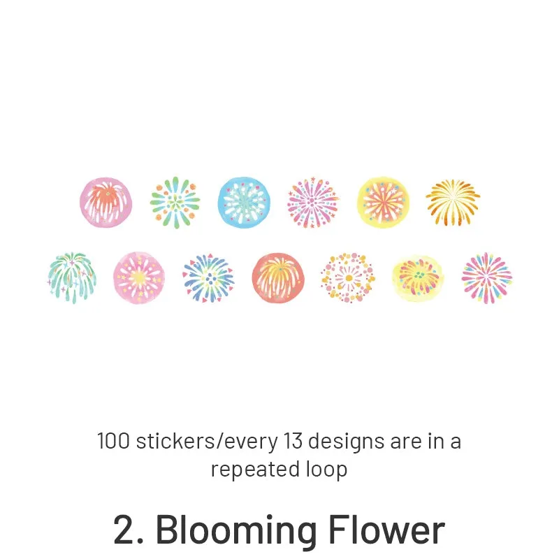 Ville Happiness Series Cute Fireworks Dessert Bouquet Rolled Washi Stickers