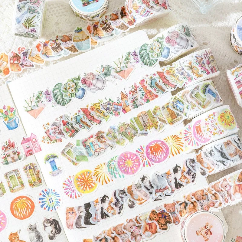 Ville Happiness Series Cute Fireworks Dessert Bouquet Rolled Washi Stickers