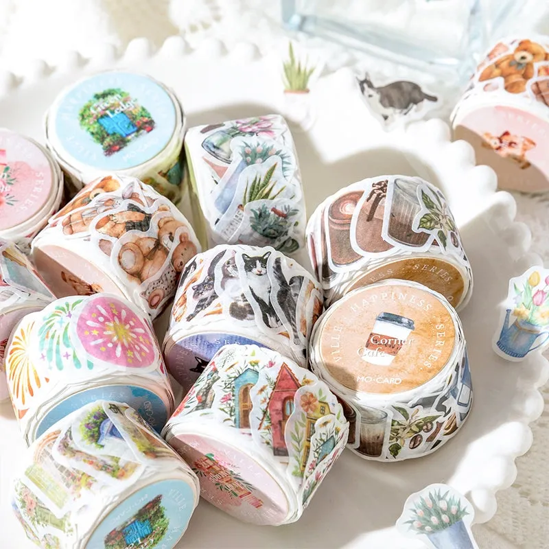 Ville Happiness Series Cute Fireworks Dessert Bouquet Rolled Washi Stickers