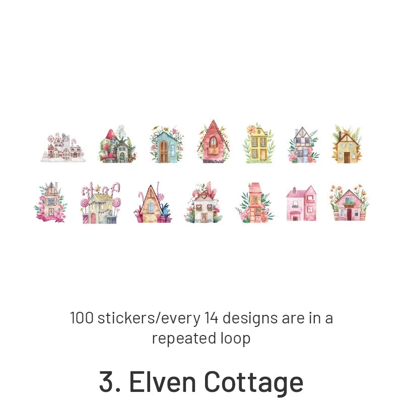 Ville Happiness Series Cute Fireworks Dessert Bouquet Rolled Washi Stickers