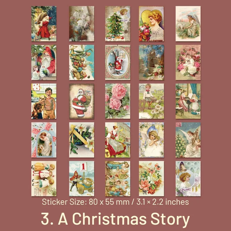 Vintage Christmas Sticker Book - Flowers, Butterflies, Food, Posters, Christmas