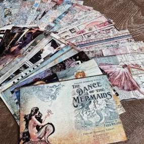 Vintage Mermaid Witch Junk Journal Paper Scrapbook Paper 100 PCS