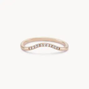 wave eternity ring - 14k rose gold, white diamond