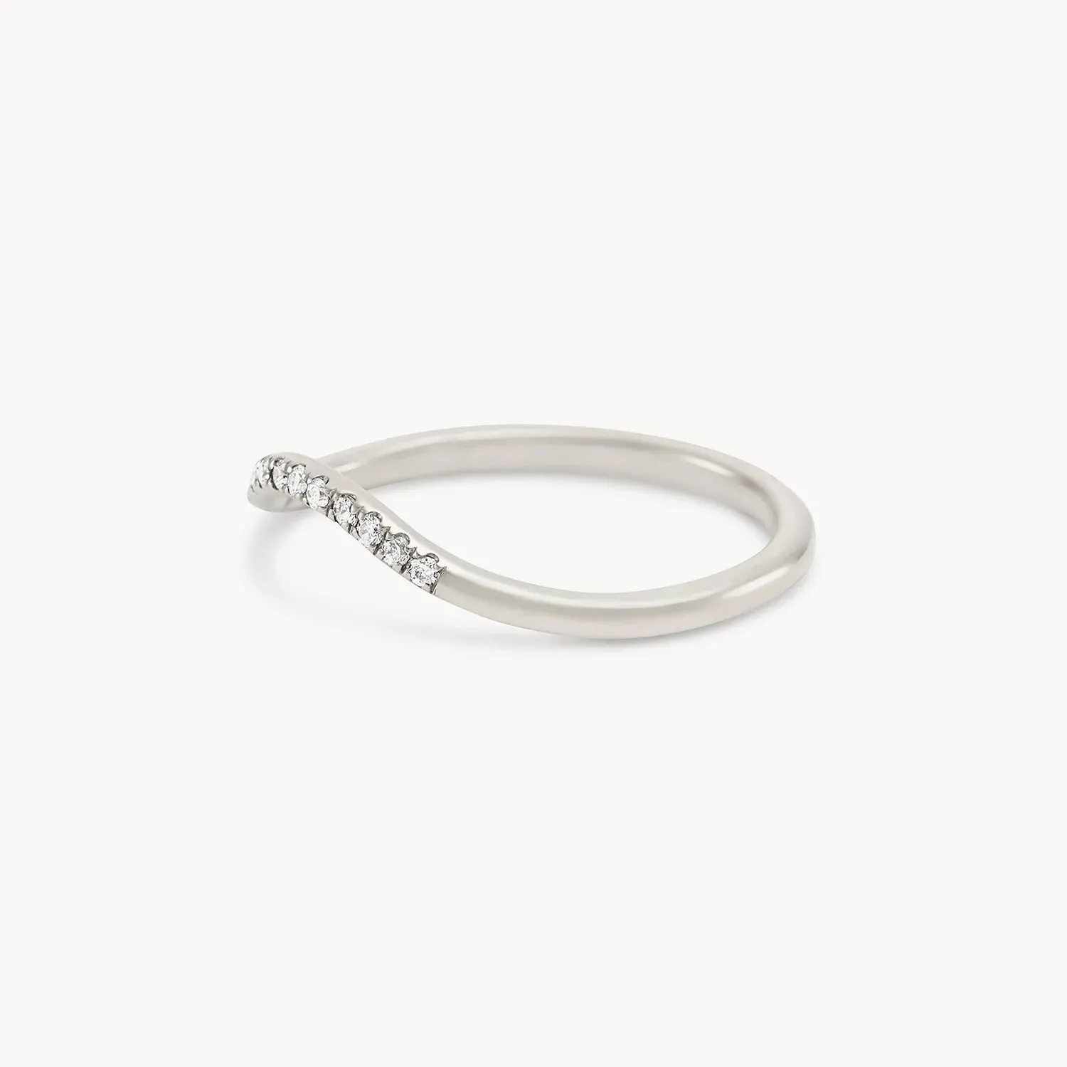 wave eternity ring - 14k white gold, white diamond