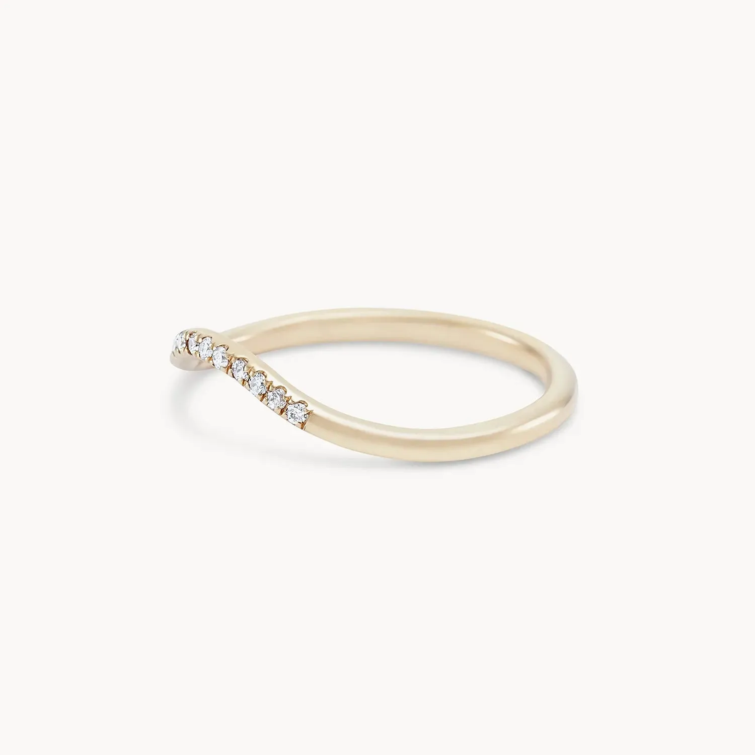 wave eternity ring - 14k yellow gold, white diamond