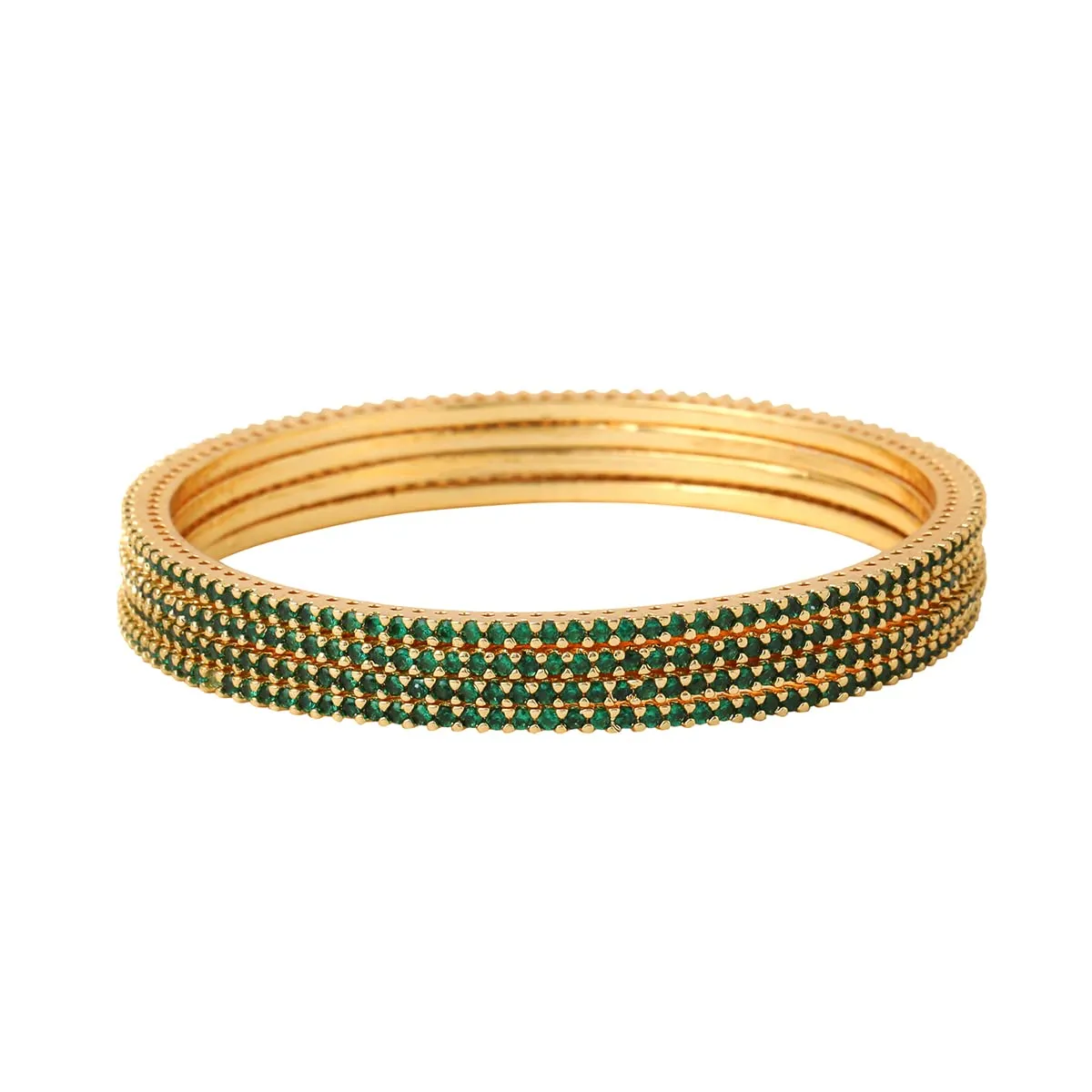 Yellow Chimes Bangles for Women & Girls Traditional American Diamond Bangles for women | Gold Tone Green AD Stone Bangles for girls | Birthday Gift For girls & women Anniversary Gift for Wife