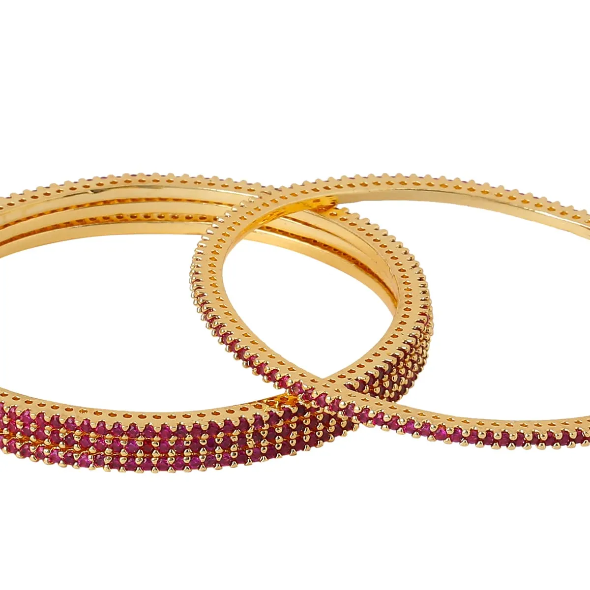 Yellow Chimes Bangles for Women & Girls Traditional American Diamond Bangles for women | Gold Tone Red AD Stone Bangles for girls | Birthday Gift For girls & women Anniversary Gift for Wife