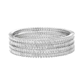 Yellow Chimes Bangles for Women & Girls Traditional American Diamond Bangles for women |Silver Tone White AD Stone Bangles for girls | Birthday Gift For girls & women Anniversary Gift for Wife